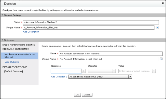 Quote Entry Flow Decision Element Account Information