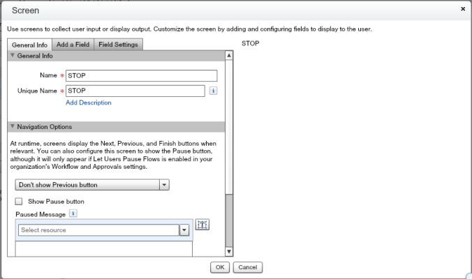 Quote Entry Flow Stop Screen Element Initial Setup