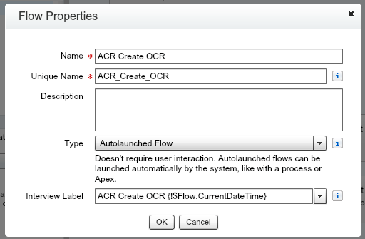 ACR Create OCR Salesforce Flow