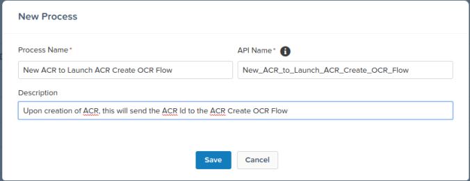 New ACR Process Builder Salesforce