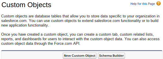 New Custom Object Salesforce