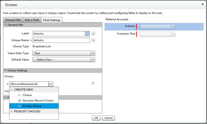 Picklist Choice in Flow Screen Input Field